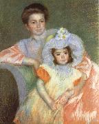 Mary Cassatt Reine Lefebvre and Margot painting